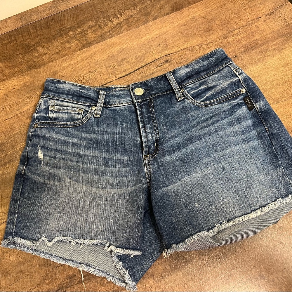 Silver Jeans Blue Jean Shorts with Frayed Hem